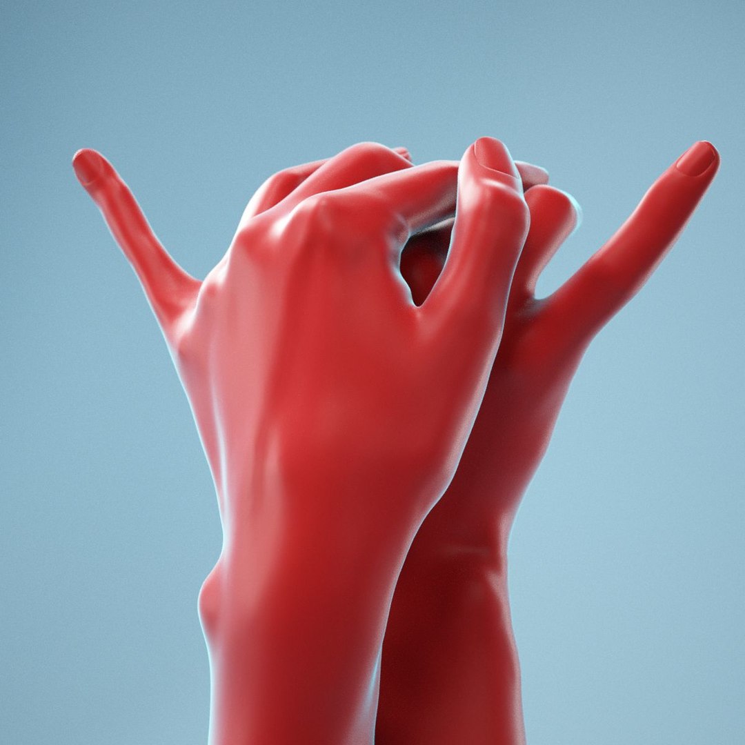 poseable hand 3d model online