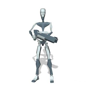 Soldier stand waiting idle