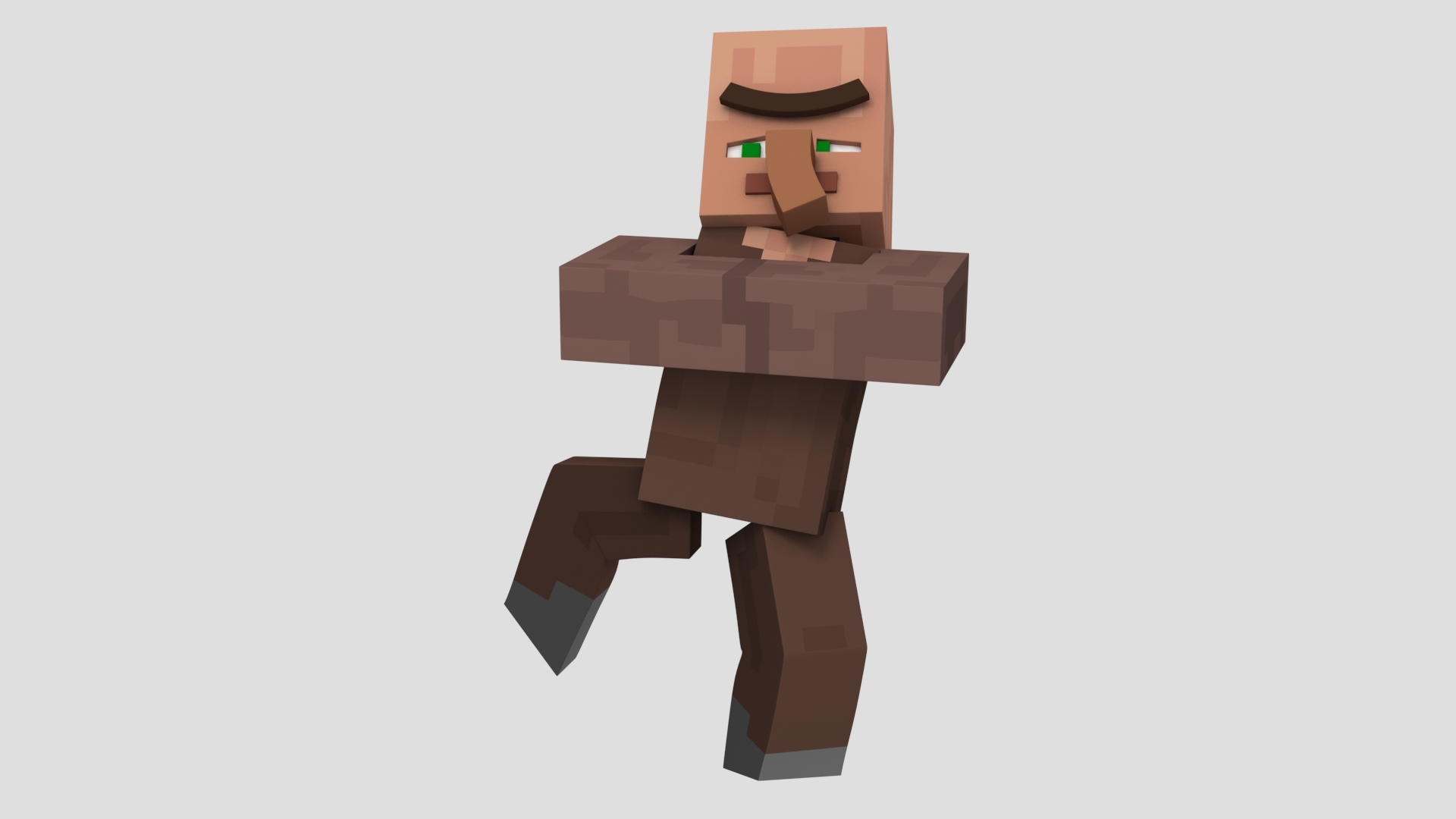 minecraft villager character rigged 3D model https