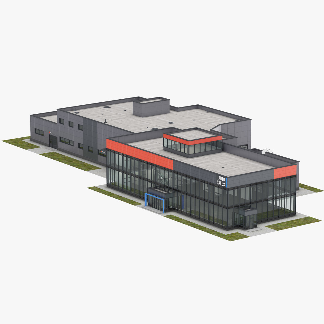 Car dealership building 3D model TurboSquid 1452002