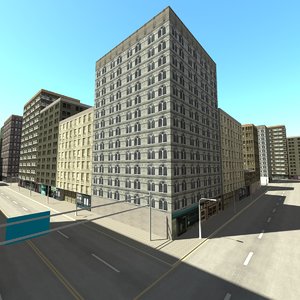 3d city scene street model