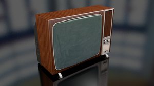 3D model vintage television set