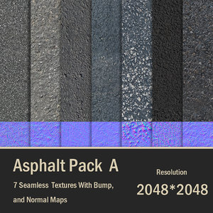 Asphalt Seamless Texture Pack A 2048px