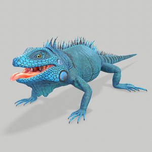 iguana blue 3D model
