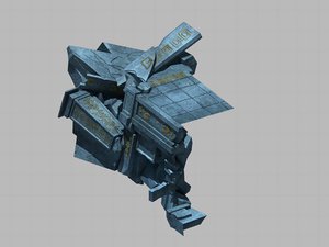 dungeon - damaged pillars 3D model