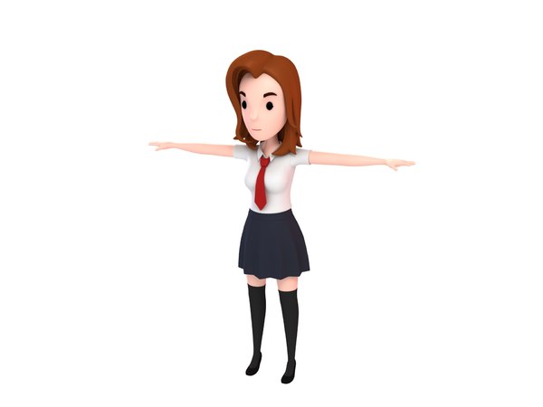 3D girl character cartoon