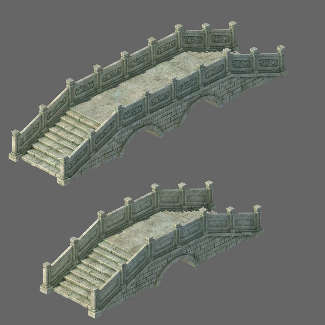 3D architecture stone bridge TurboSquid 1452839