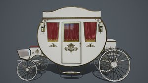 pbr antique carriage 3D model