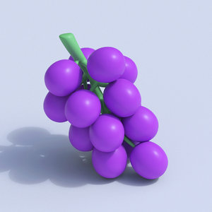 stylized grape 3D model