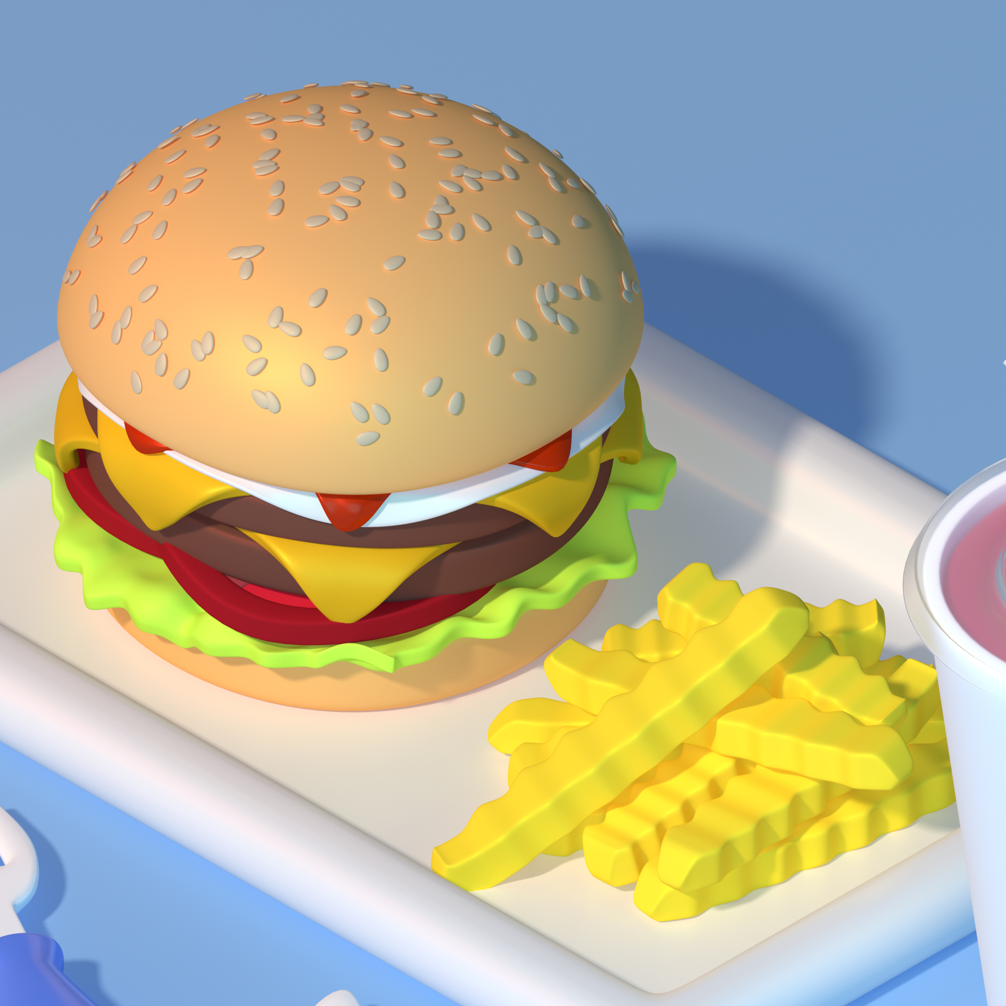 汉堡组合3d模型 - turbosquid 1453315