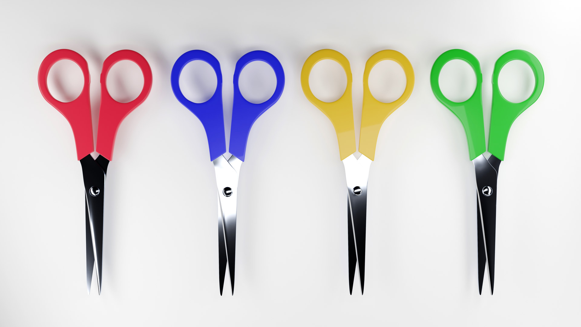 3D scissors blender colorful model TurboSquid 1453297