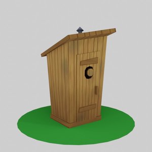 3D outhouse asset western