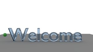 3D liquid welcome text animation model