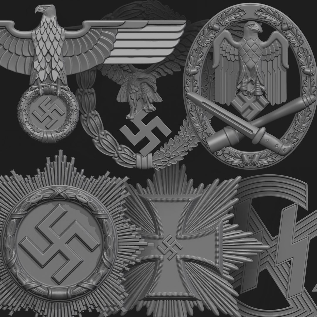 wwii-german-badges-3d-model-turbosquid-1453450