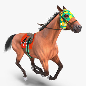 racehorse gallop pose horse 3D model