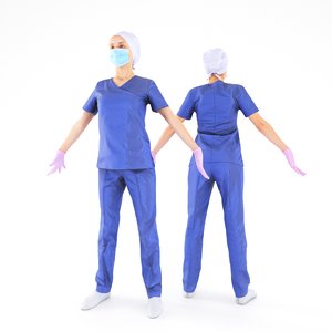 3D photogrammetry human woman nurse