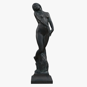 3D model bronze woman statue