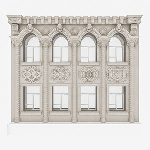 3D classic building window model