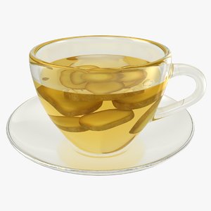 realistic ginger tea 3D