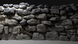 3D stone wall architectural