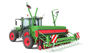 3D model tractor seed drill