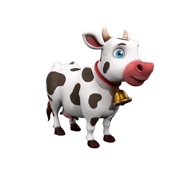 Cartoon cow 3D model - TurboSquid 1454609