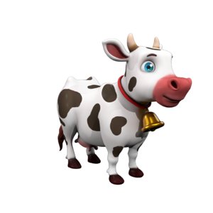 cartoon cow 3D model