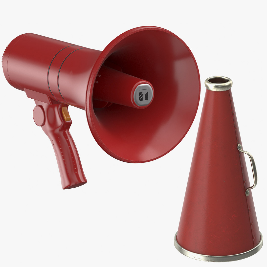 3D red megaphones TurboSquid 1454909