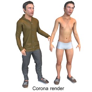 real cloths animation rigged character 3D