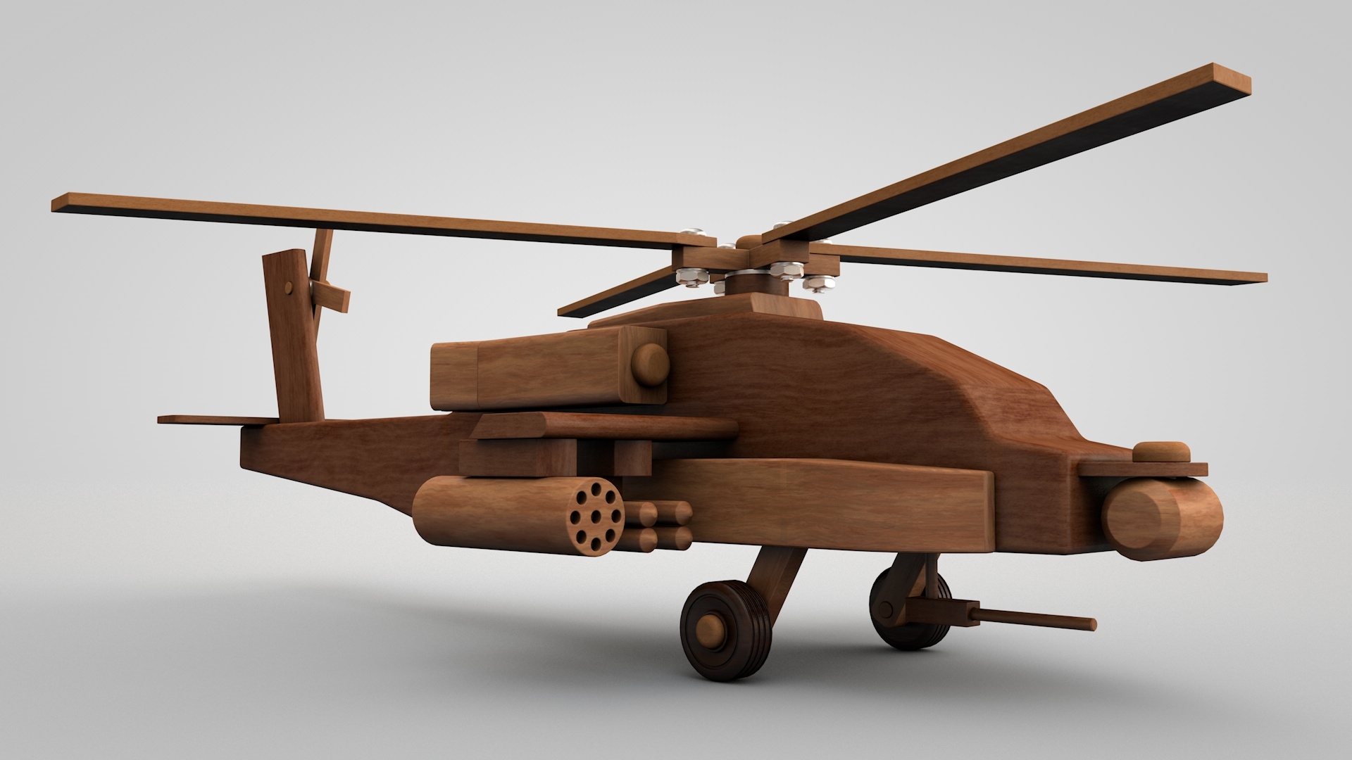 3D helicopter wooden toy model TurboSquid 1454995