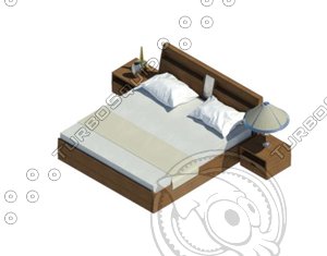 3D king bed model