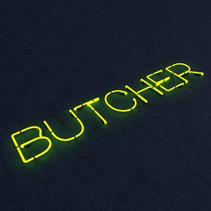butcher neon sign 3D model