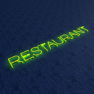restaurant neon sign 3D model