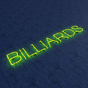 3D model bllards neon sign