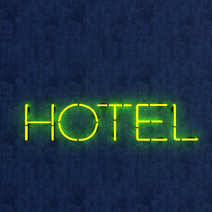 3D hotel neon sign