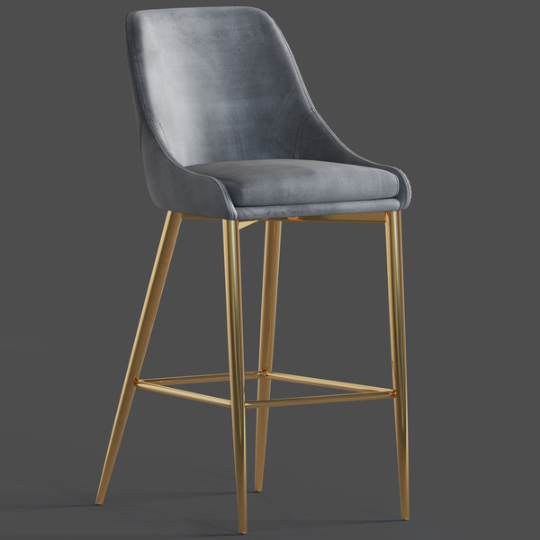 3D model karina velvet stool TurboSquid 1455079
