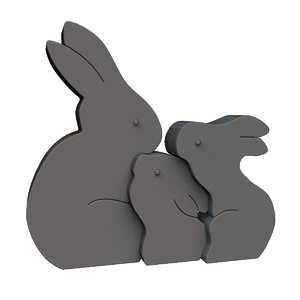 easter rabbit puzzle model