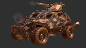 3D sci-fi military vehicles armored