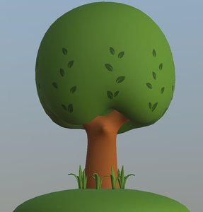 cartoon oak 3D model