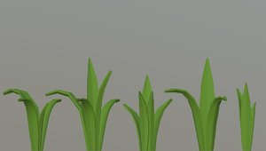 3D model cartoon grass