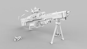 heavy machine gun 3D model