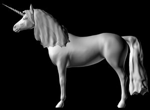 highresolution unicorn horse zipped 3d model
