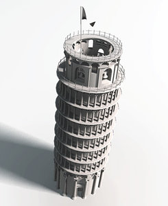 3d model leaning tower