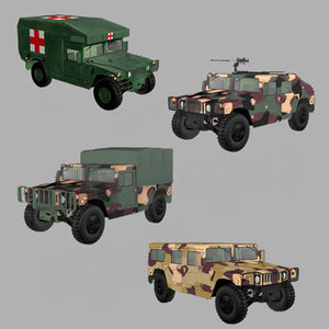 military humvee hummer truck 3d model