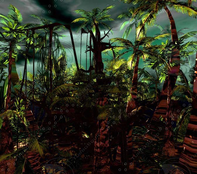 3d Model Jungle Palm Trees