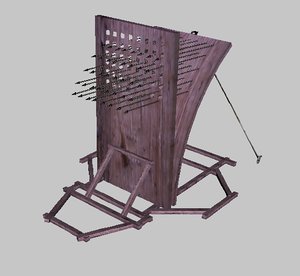 catapult medieval arrows 3d model