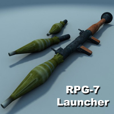 rpg-7 rocket launcher 3d model