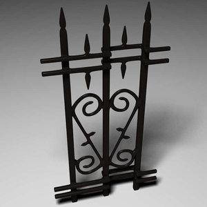 ornate fence 3d model