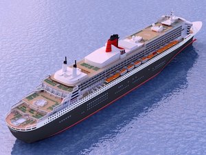 queen mary ship 3d model