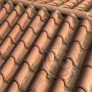 Dusty Rounded Terra Cotta Roof tiles  ------ High Resolution